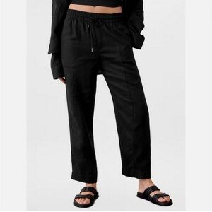 Athleta Black Elastic Waist Wide-Leg Pants